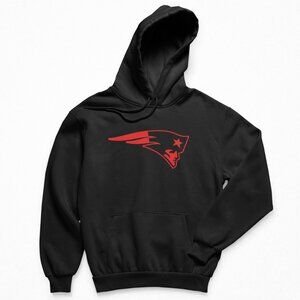 NEW England Patriots Team Color Pop Logo Fleece Pullover Hoodie BLACK